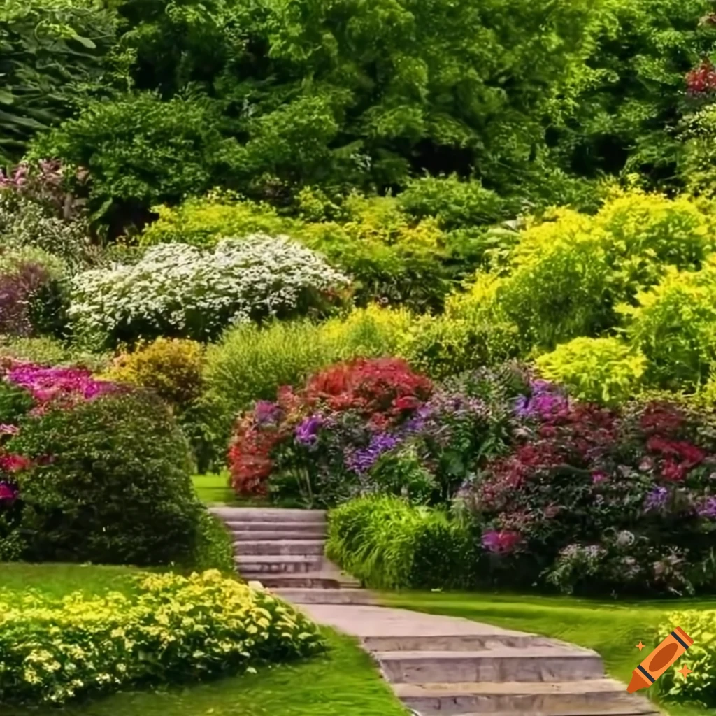vibrant garden filled with blooming flowers
