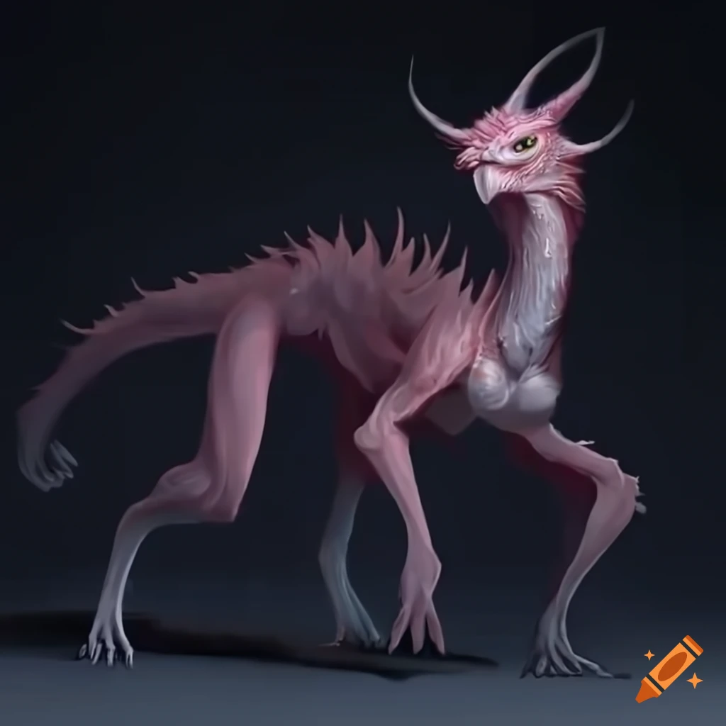 artistic illustration of a quadrupedal creature with warm eyes