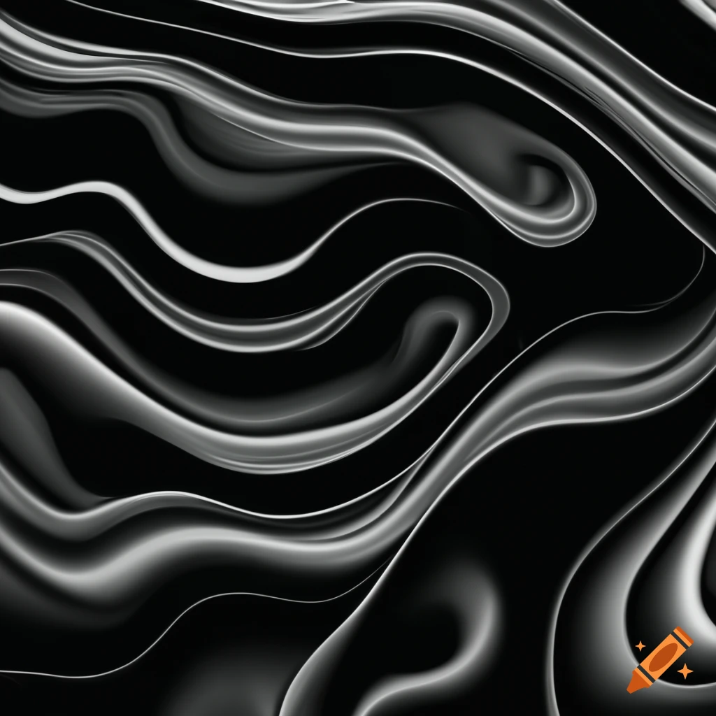black and white curly wave texture