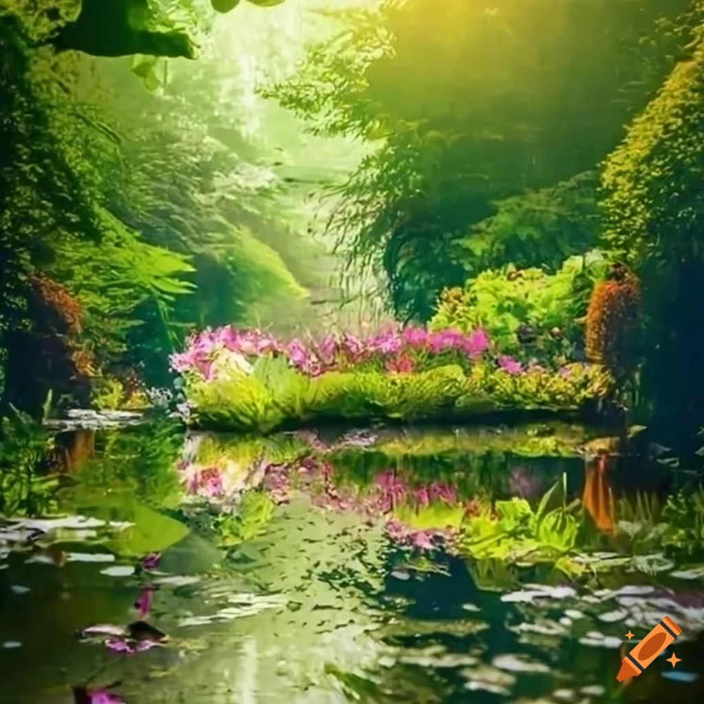 vibrant garden filled with blooming flowers