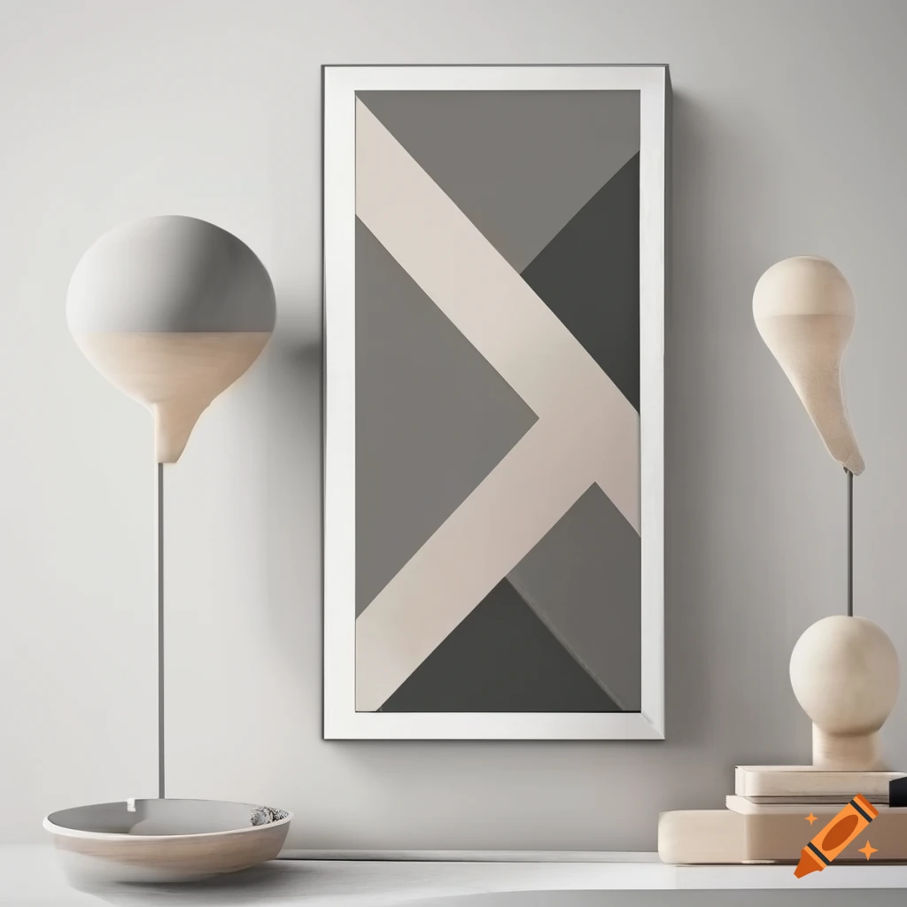 Neutral grey geometrical artwork on Craiyon