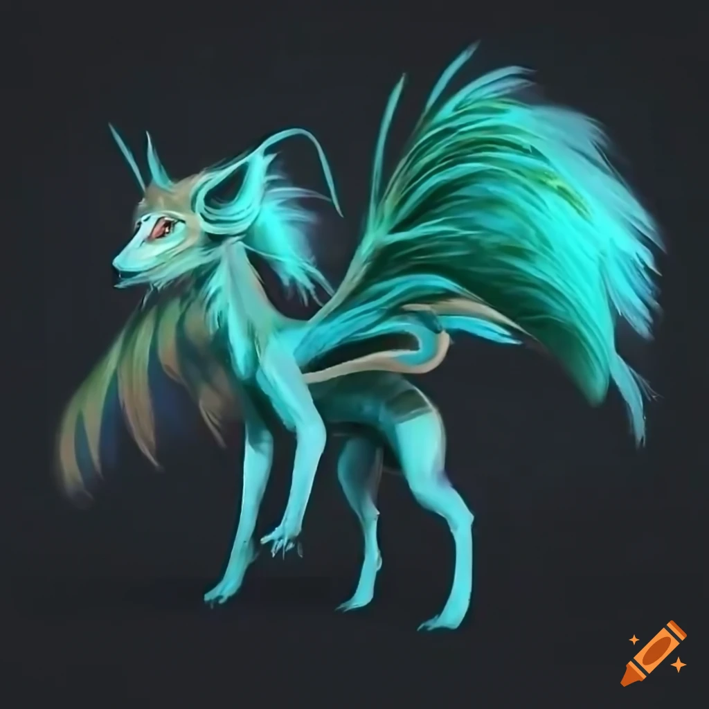 painting-of-a-graceful-quadrupedal-creature-with-feathers-on-craiyon
