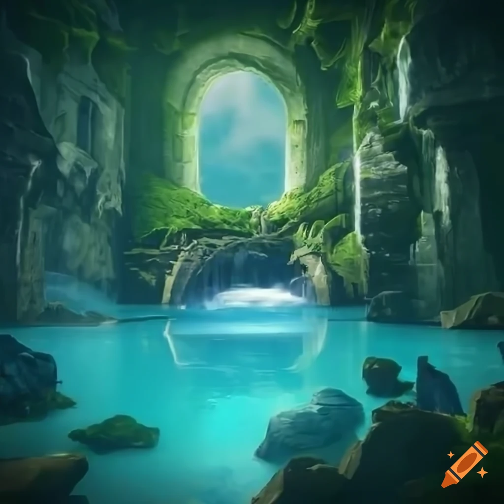 image of a portal to another world in a scenic cove