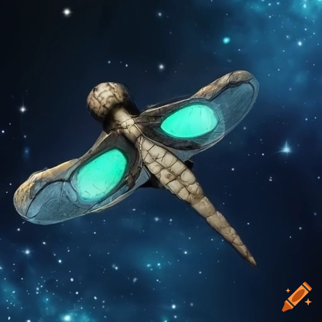 futuristic spaceship design inspired by dragonflies