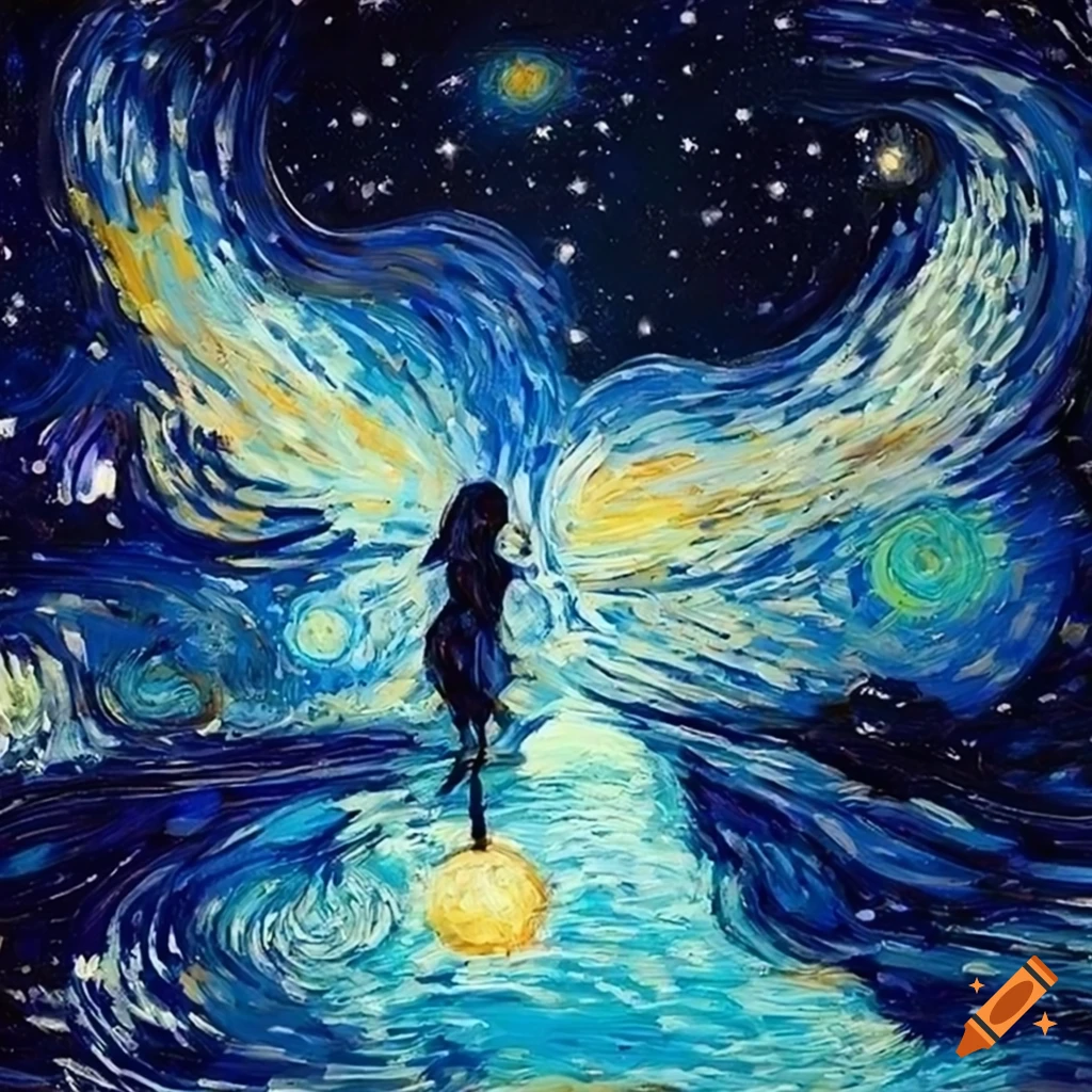Abstract painting inspired by van gogh's style on Craiyon
