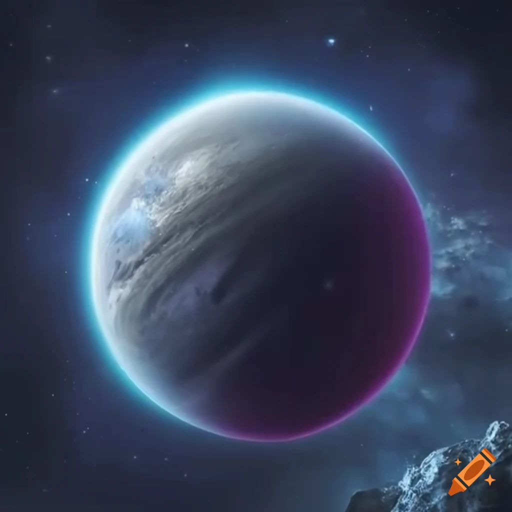 crystal planet floating in space