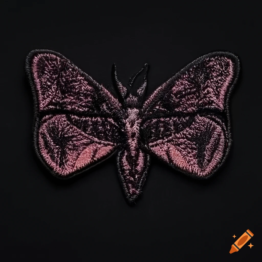 noir graphic design patch of a moth