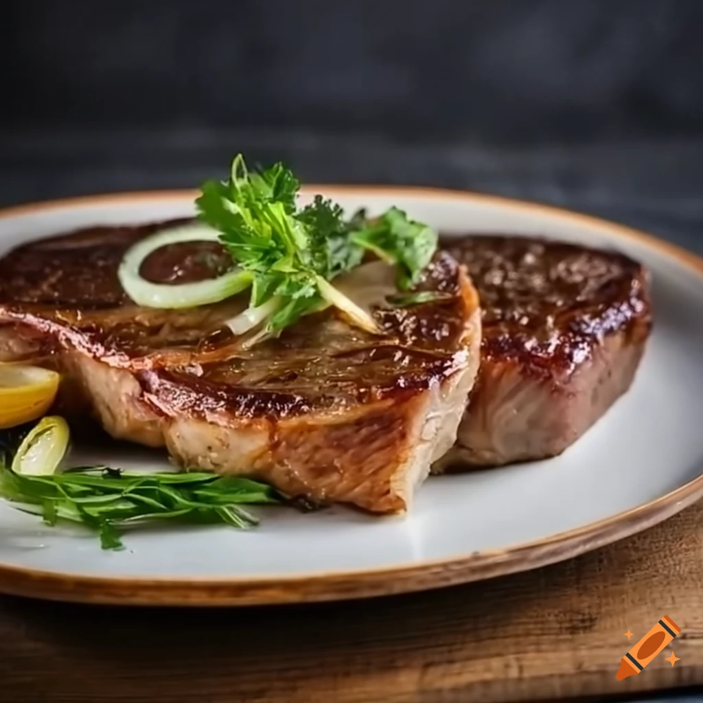 delicious steak with onions