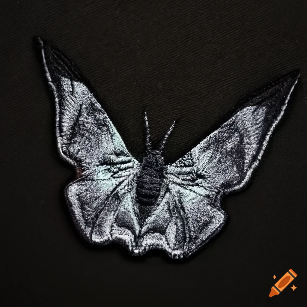 noir graphic design patch of a moth
