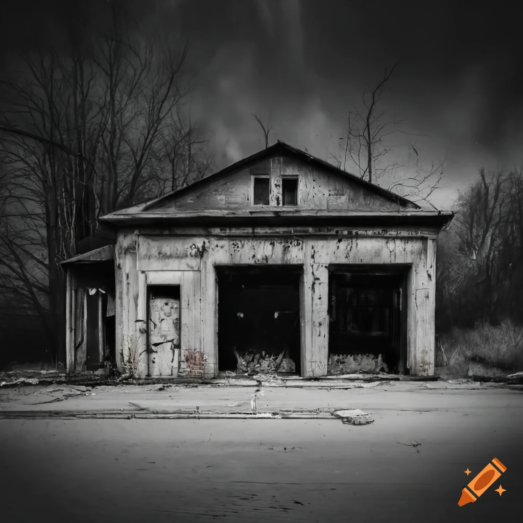 abandoned fire station in a village