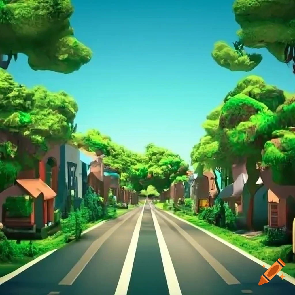 3d animation of a forest and housing colony on Craiyon