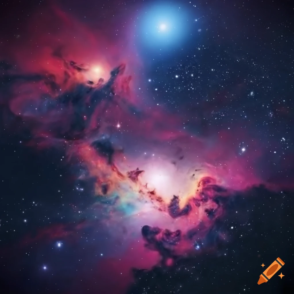 detailed space landscape with galaxies and nebulas