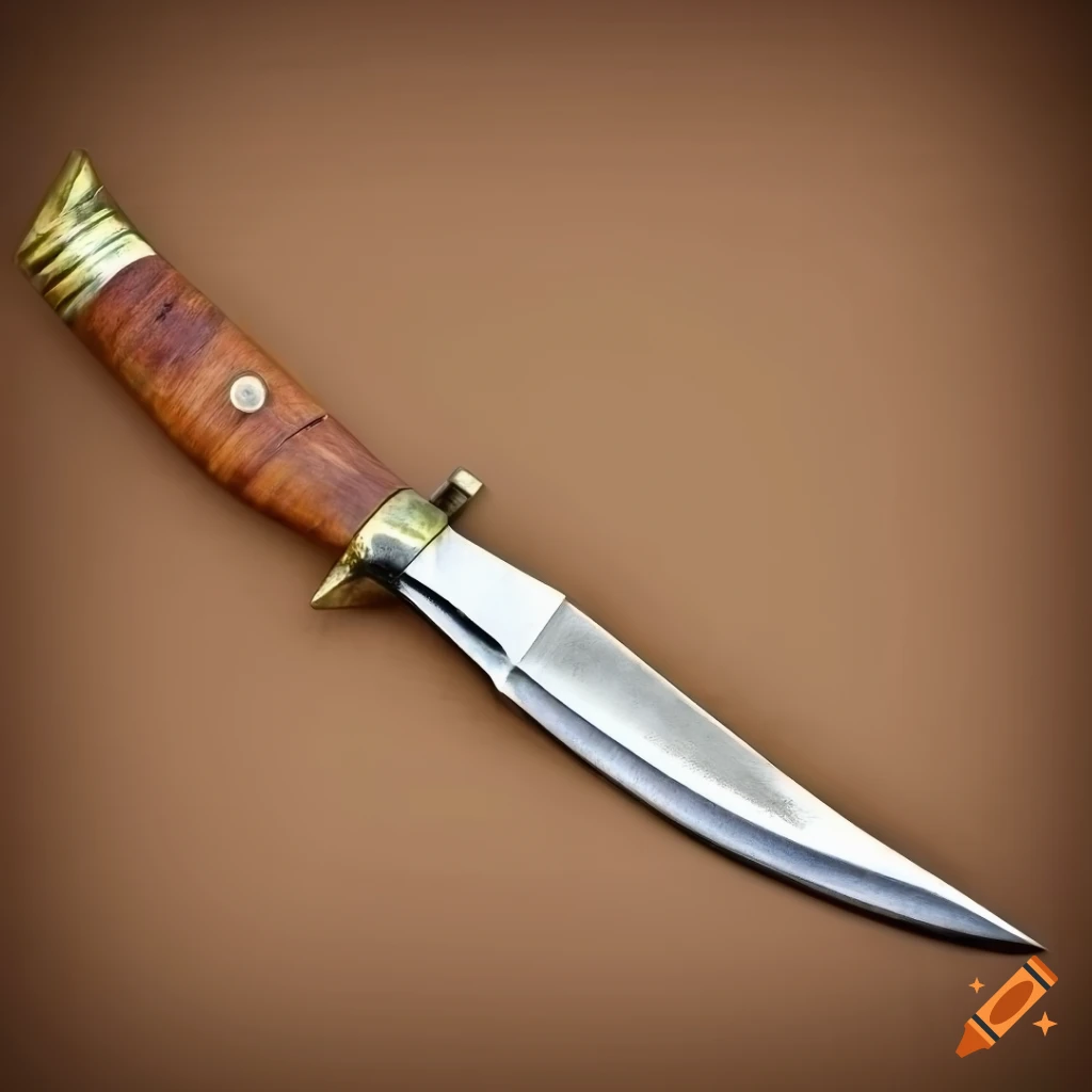 photo realistic image of a 1960s Egyptian knife with a wood handle