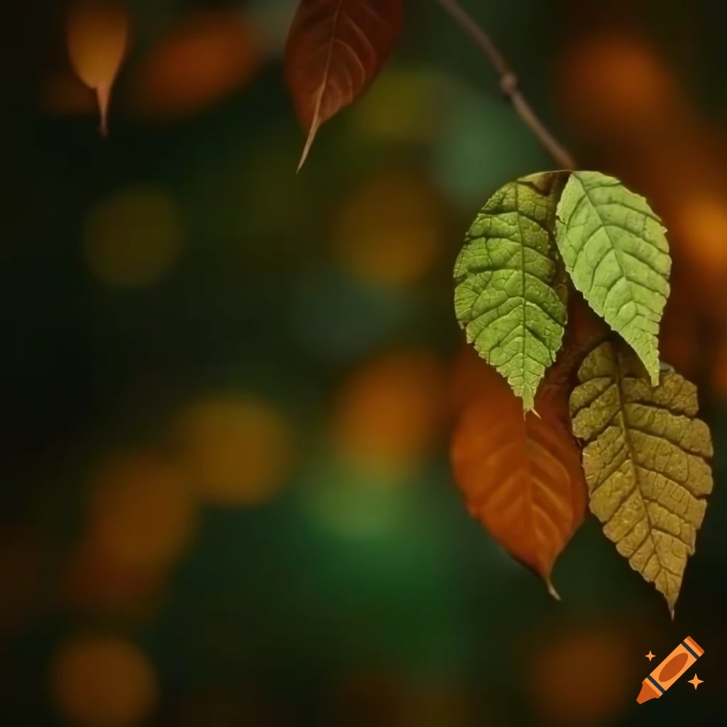 close-up of various tree leaves
