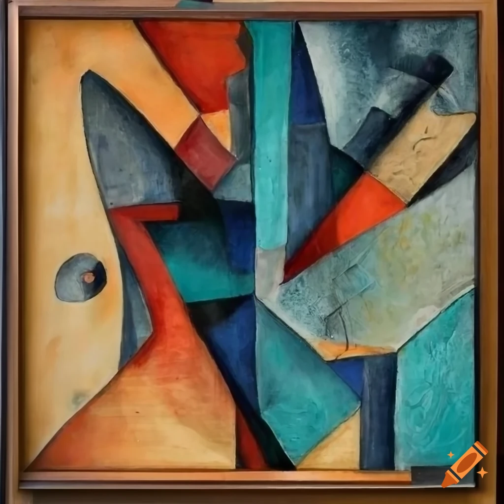 detailed cubism painting with various elements