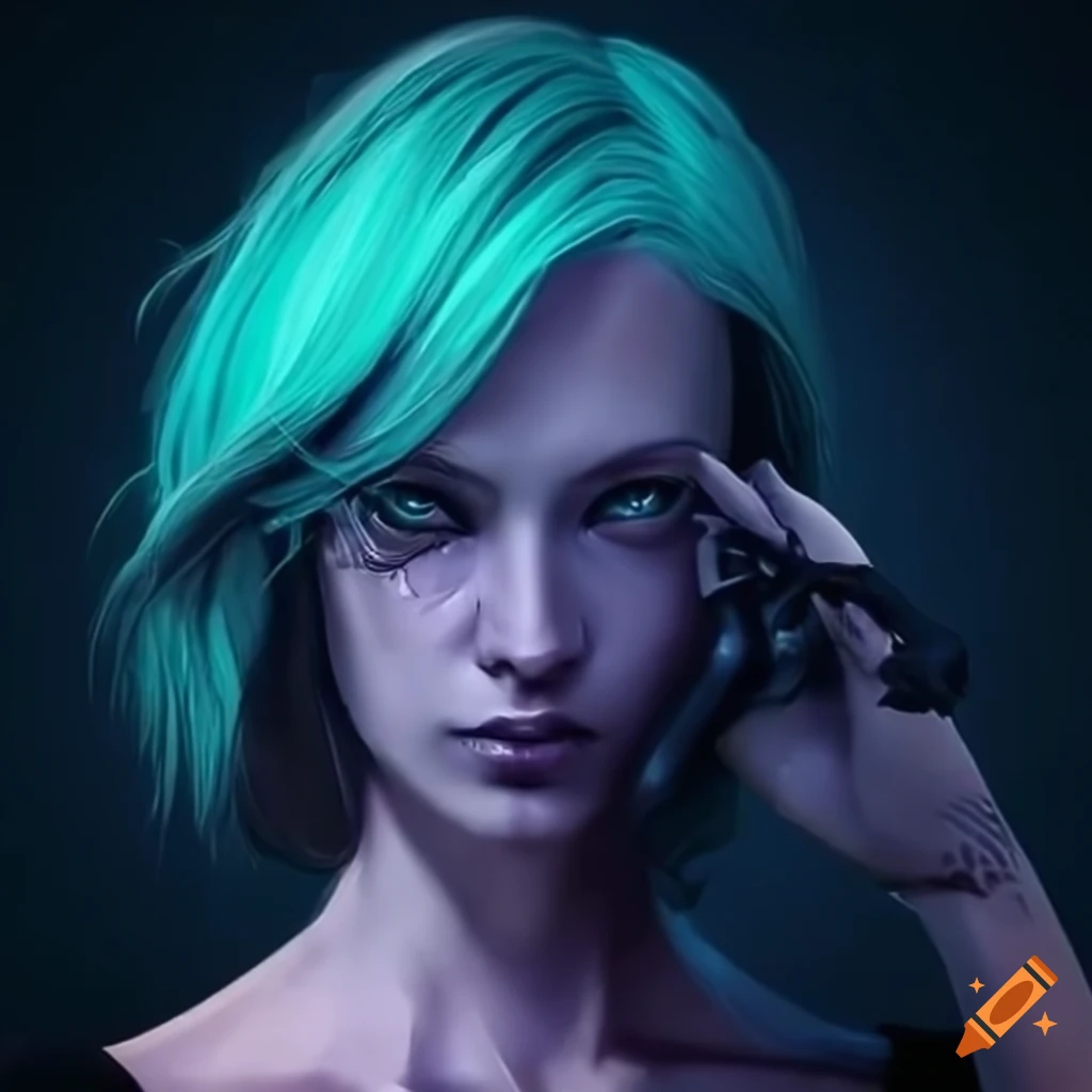 image of a cyberpunk female android