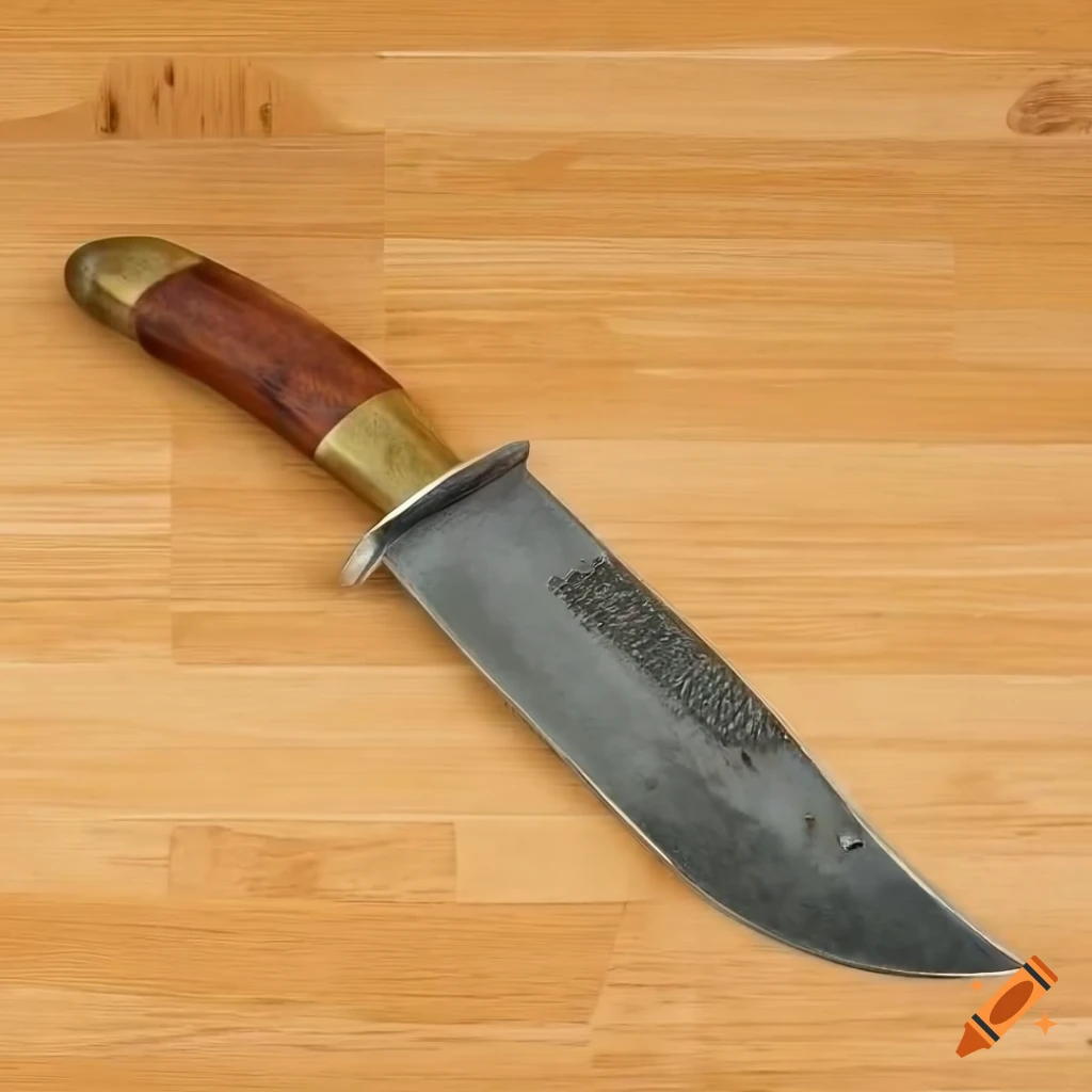 photo realistic image of a 1960s Egyptian knife with a wood handle