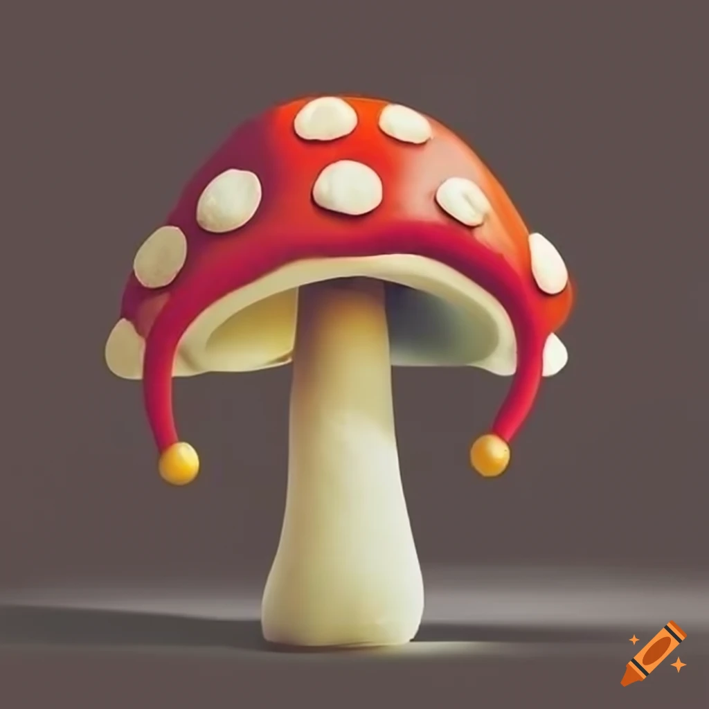 close-up of a colorful jester mushroom