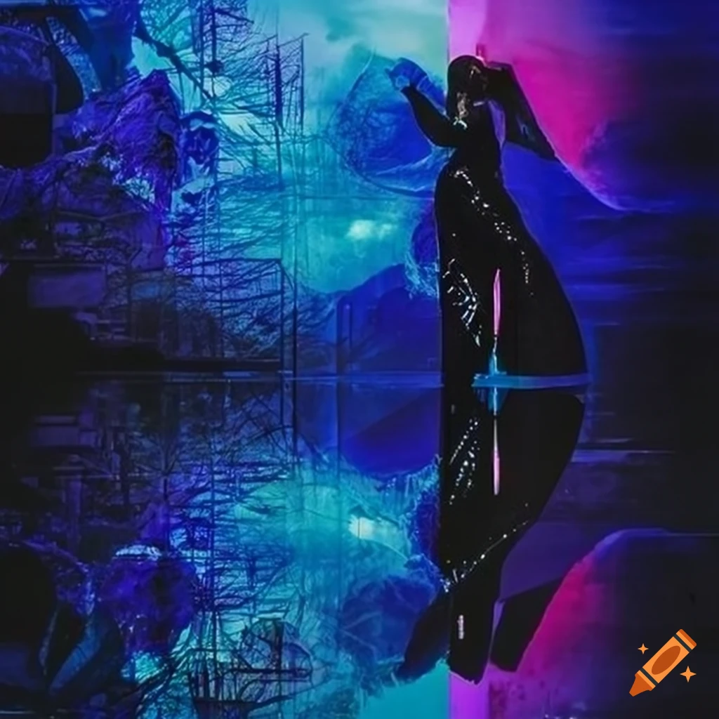 Mugler Afrofuturism fashion with architectural photography background