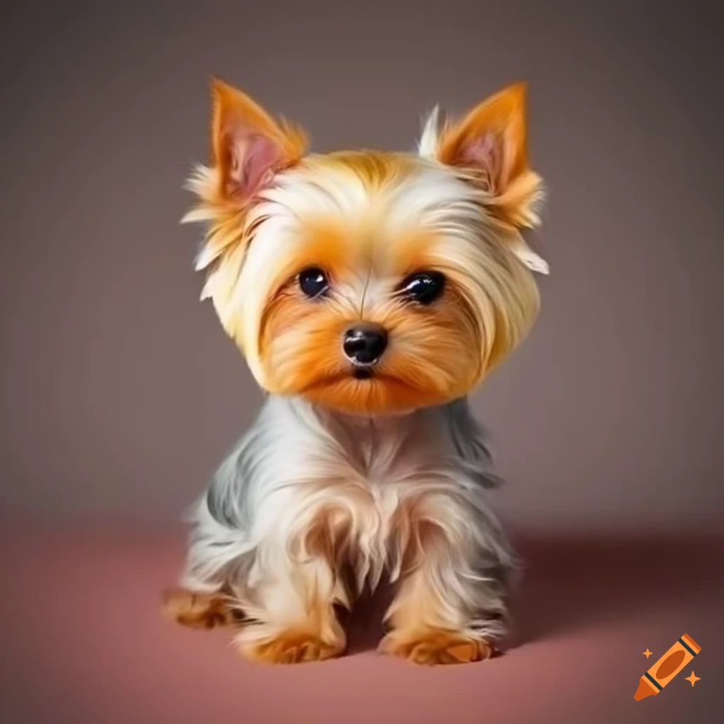 foto de um Yorkshire Terrier de cor amarela
