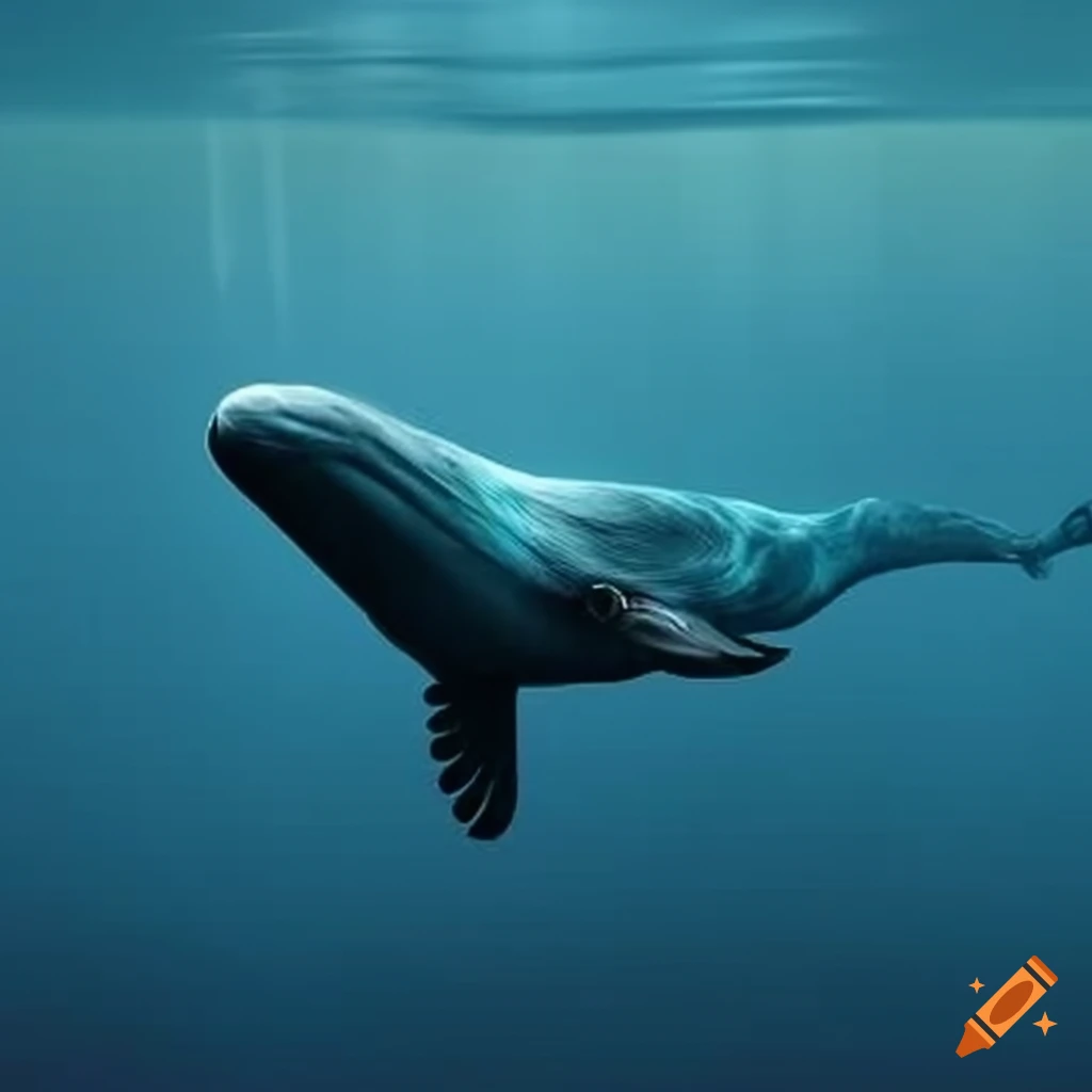 whale in a futuristic microchip world