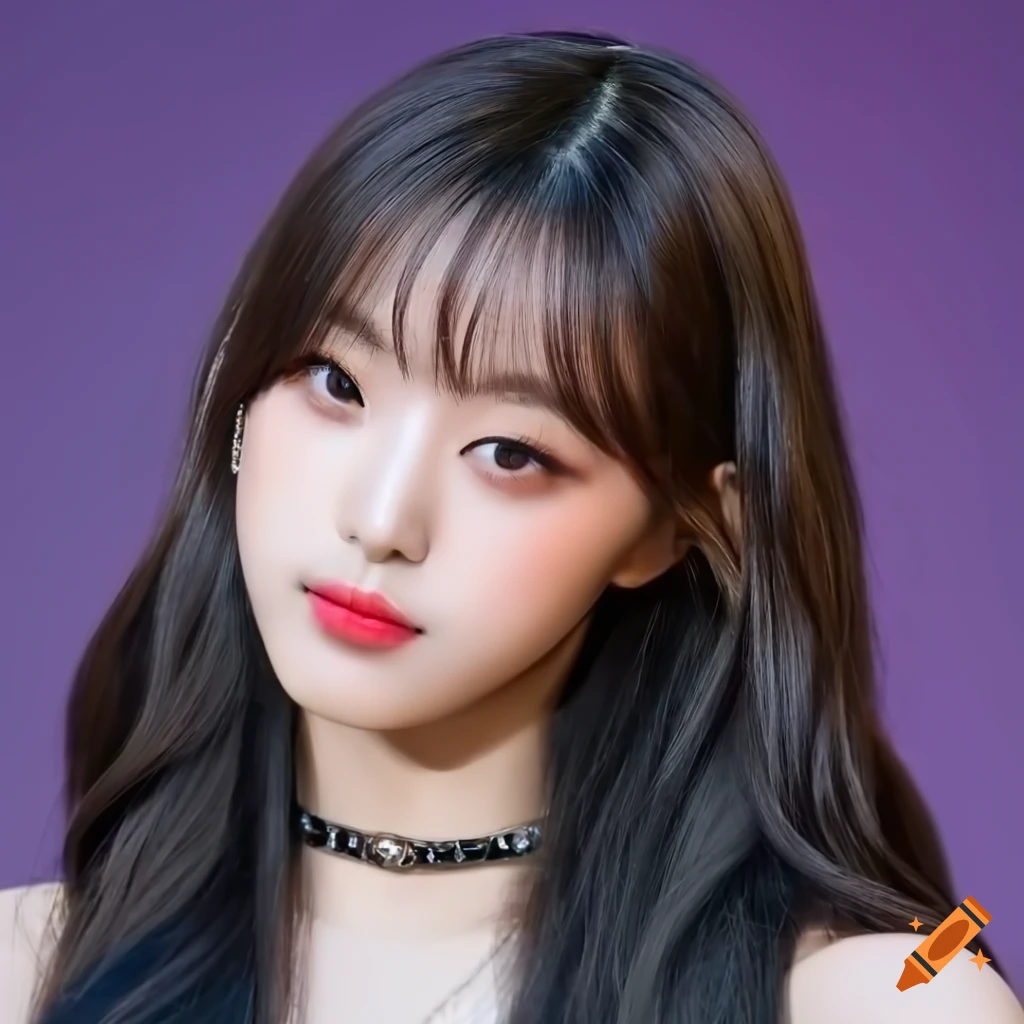 glamorous image of a Korean pop idol with striking eyes