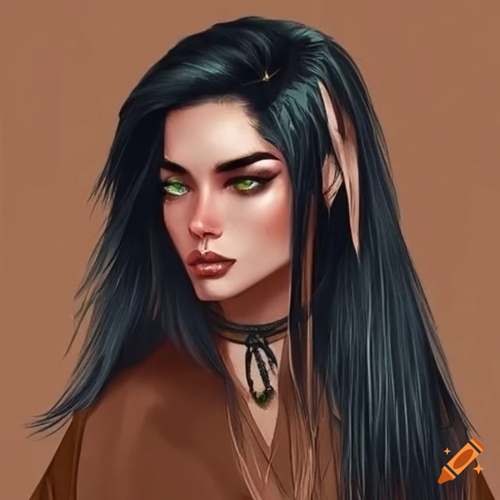 woman with black hair and boho style accessories