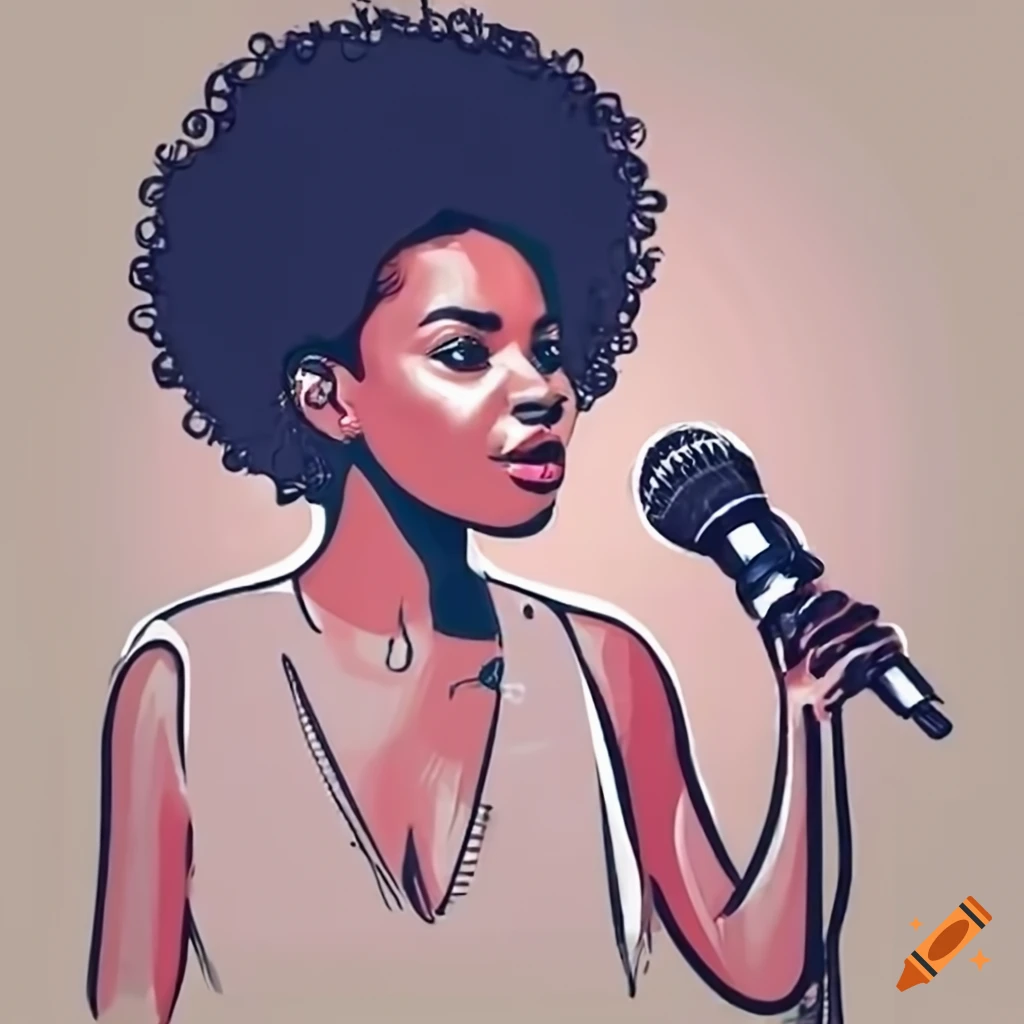 young woman speaking into a microphone