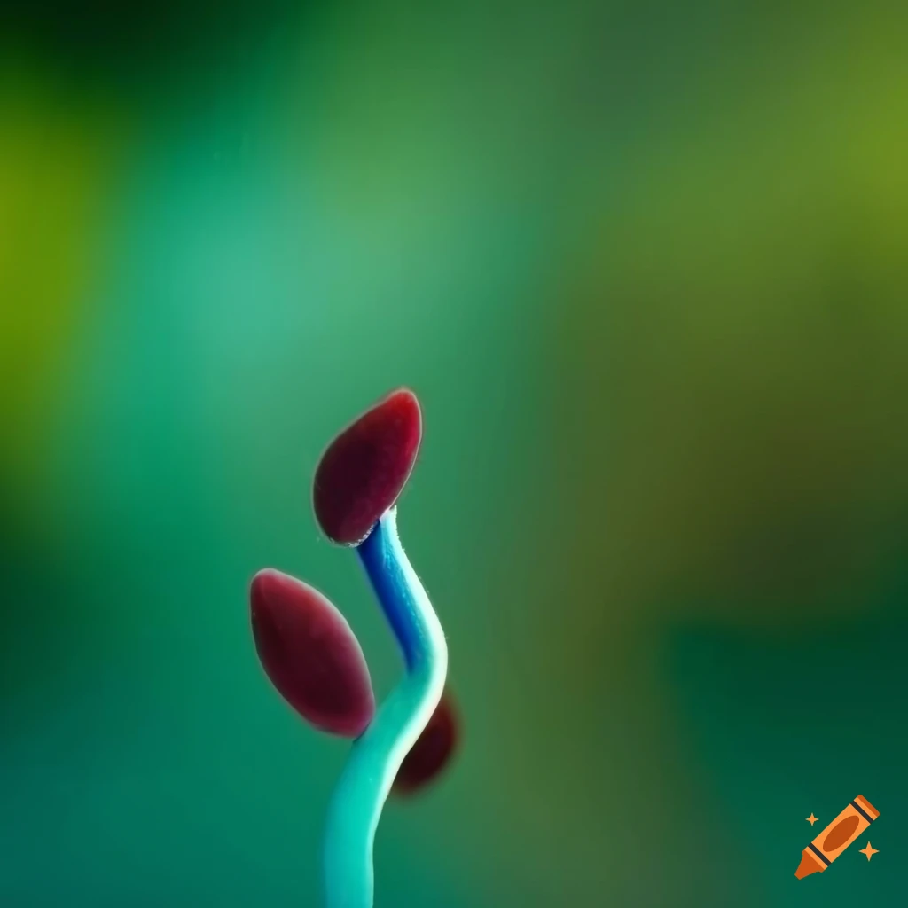 Cyan sprouts emerging from the ground