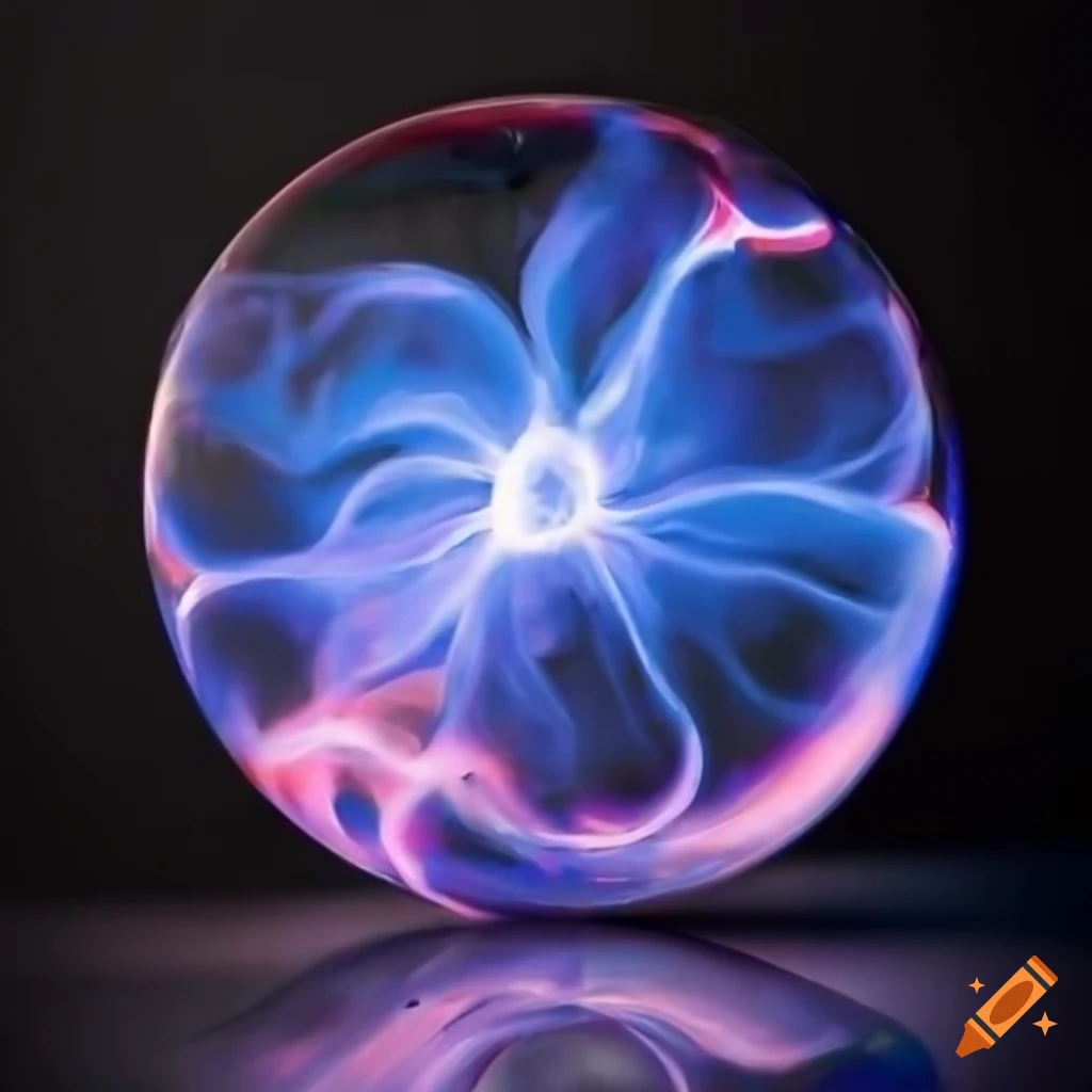 white plasma glass orb artwork