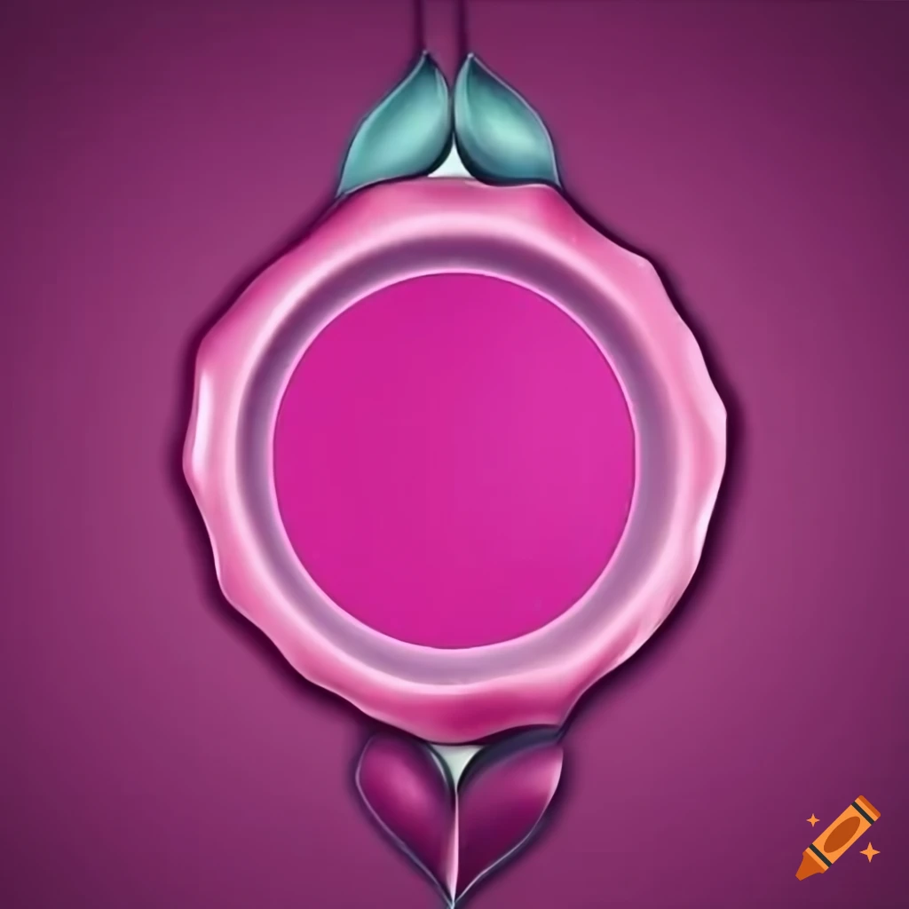 Elegant pink and white diamondshaped wax seal drawing