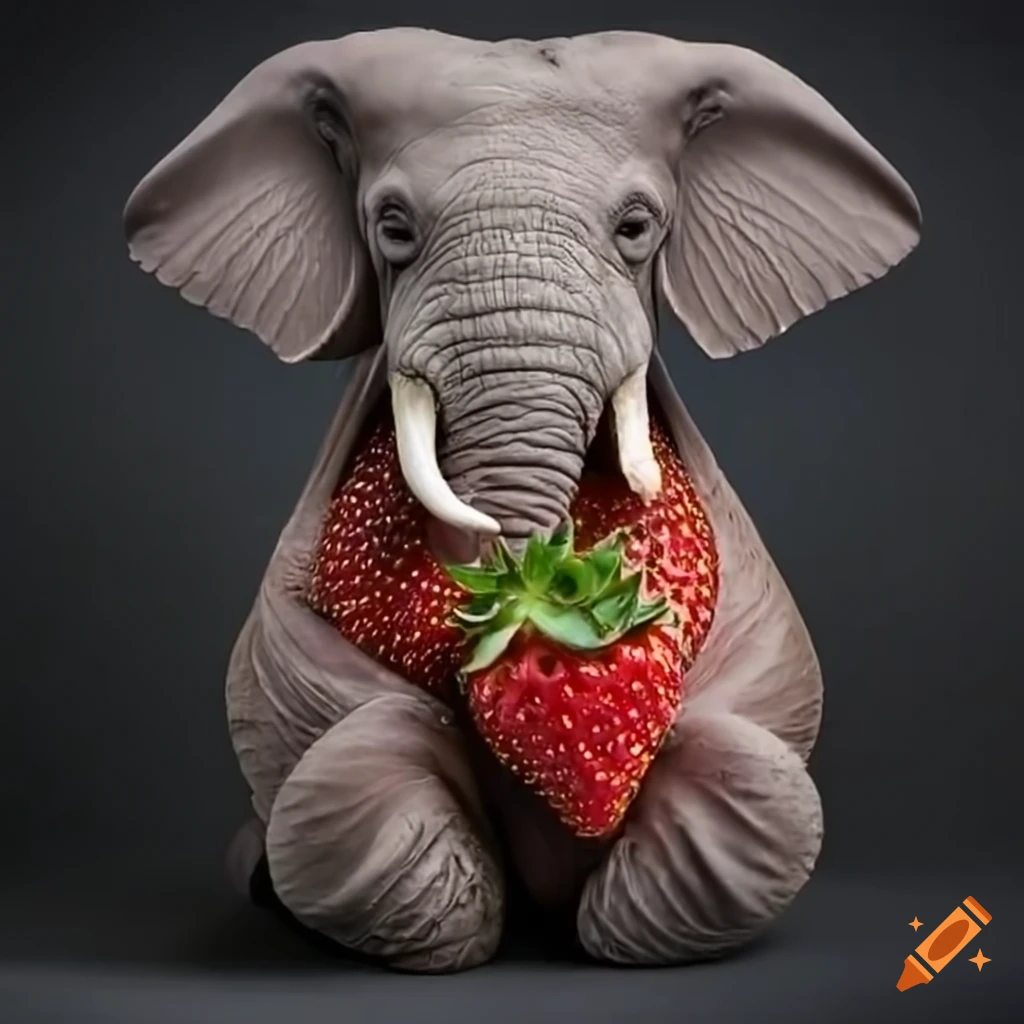 strawberry elephant sculpture