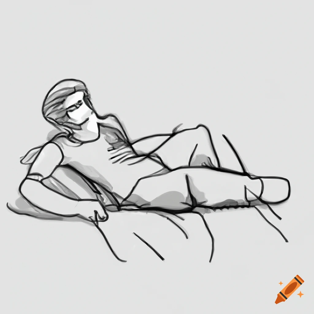 simple sketch of a man lying on the ground