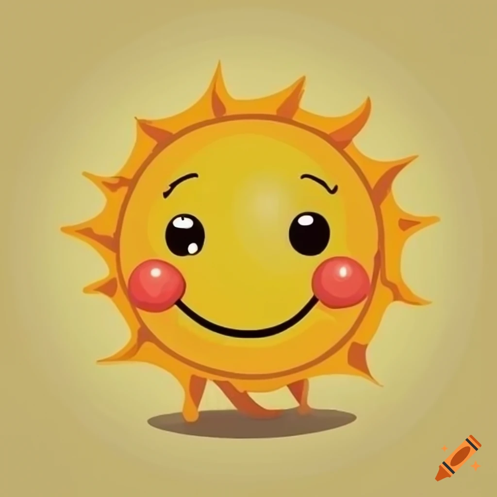 yellow smiling sun icon