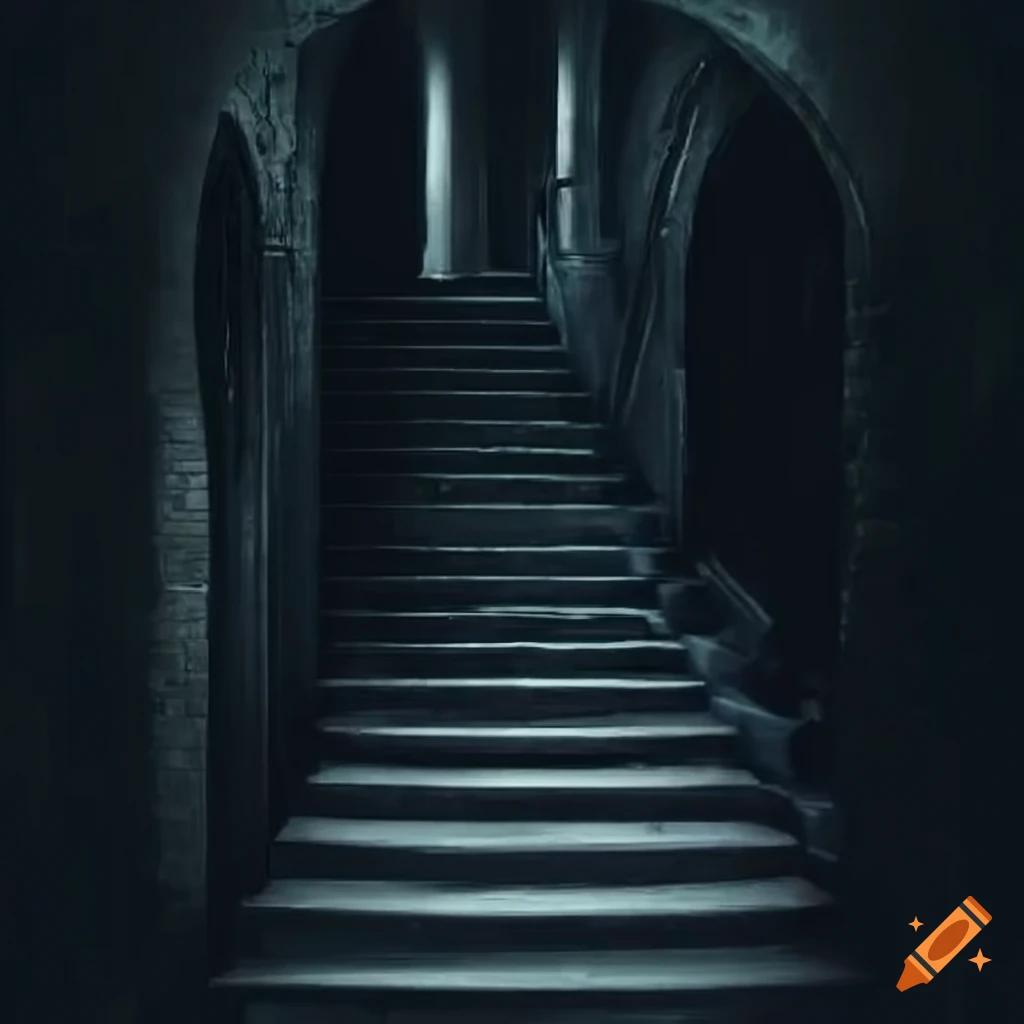 dark staircase leading to a mysterious cellar
