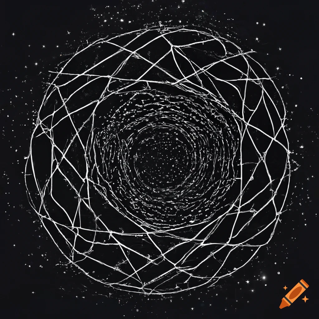 abstract constellation of interconnected points on plain white background
