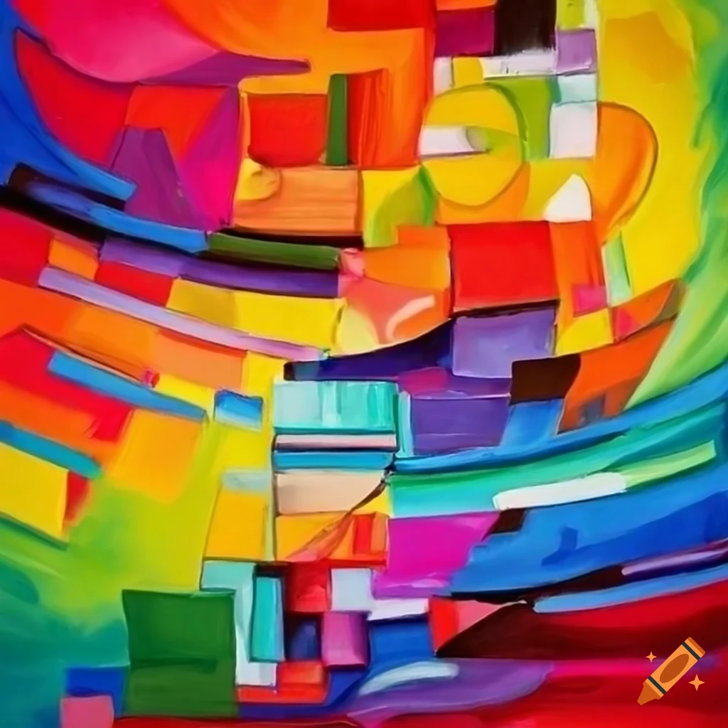 colourful cubist painting