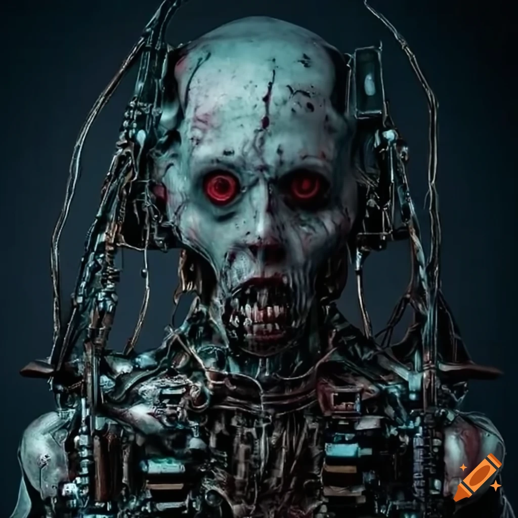 zombie with mechanical upgrades on Craiyon