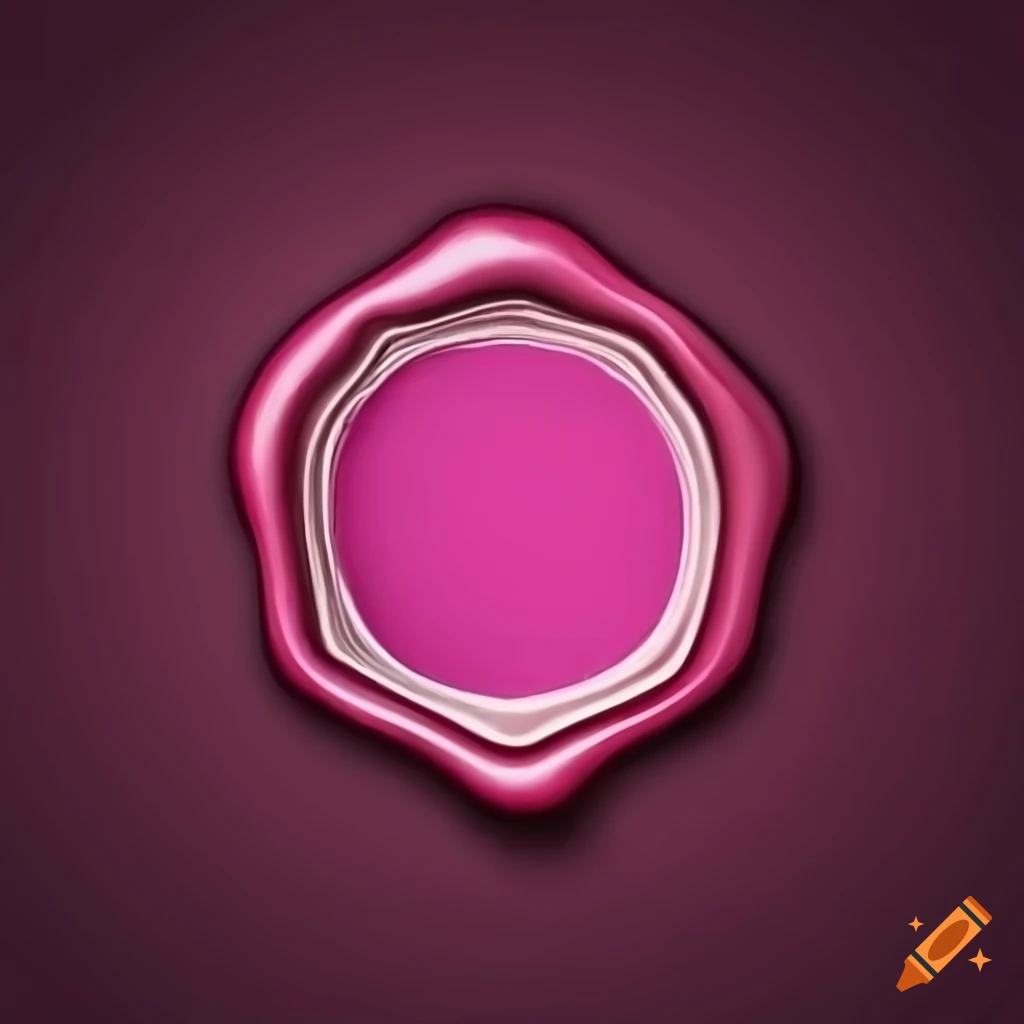 drawing of a pink and white diamond-shaped wax seal