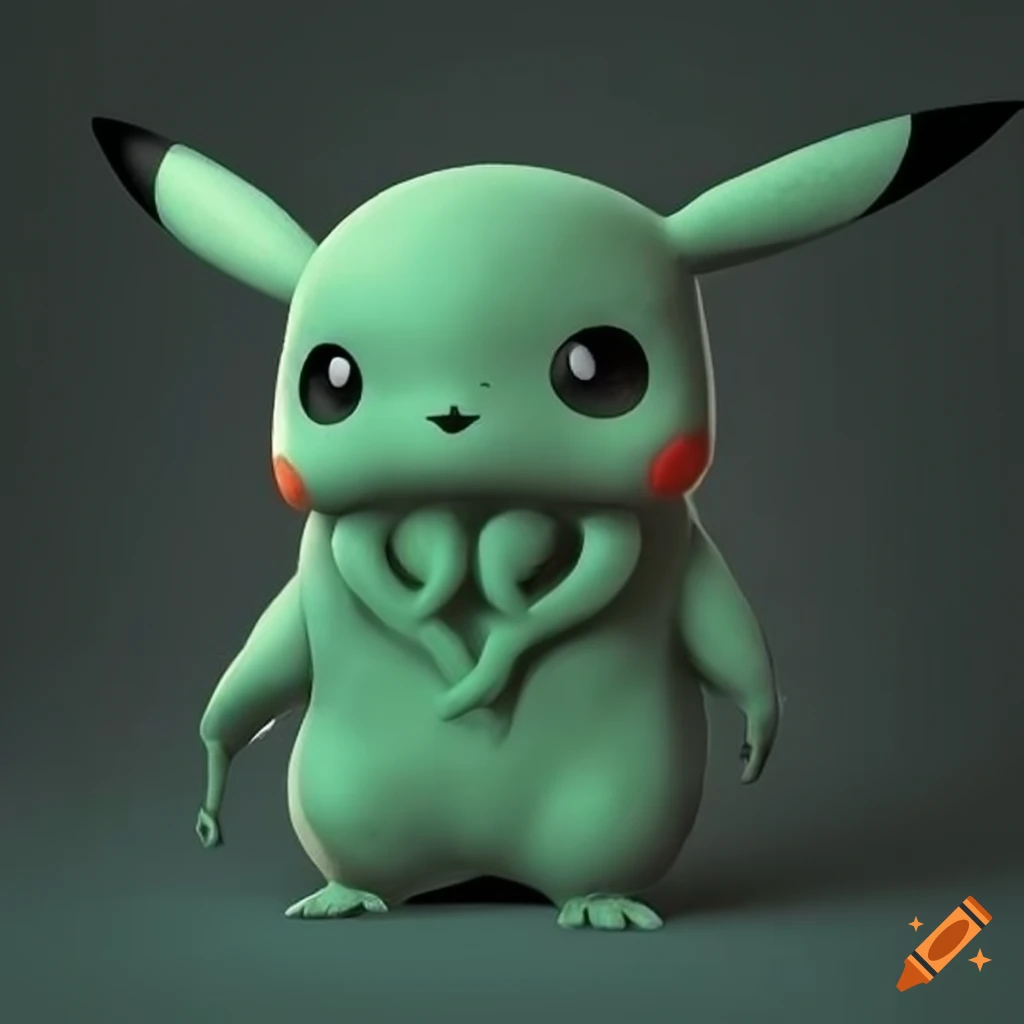 Pikachu dressed as Cthulhu