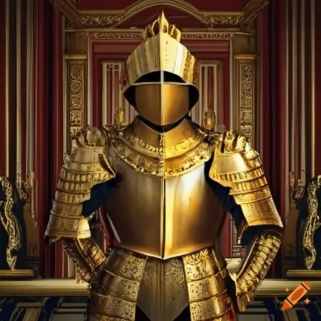 Image of a king in golden armor on Craiyon