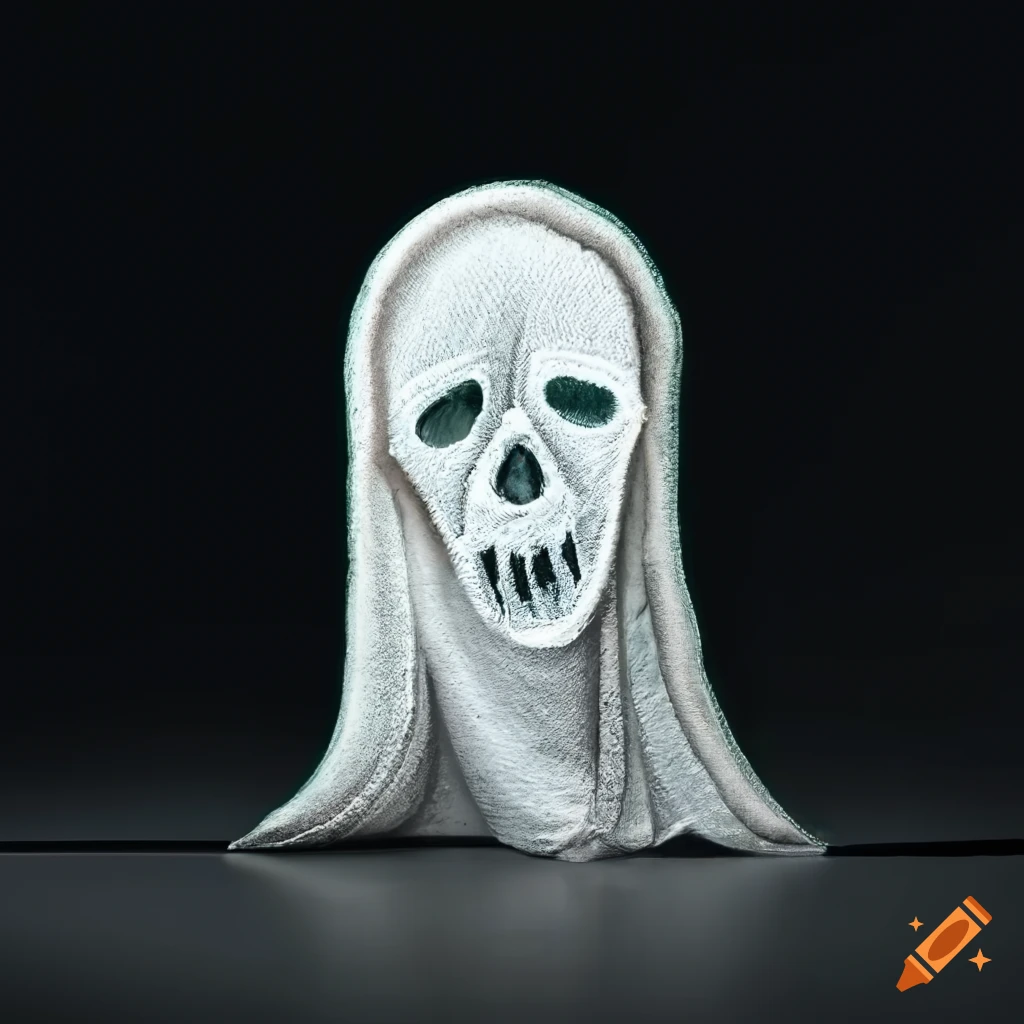 Ghost patch design displayed in a museum on Craiyon