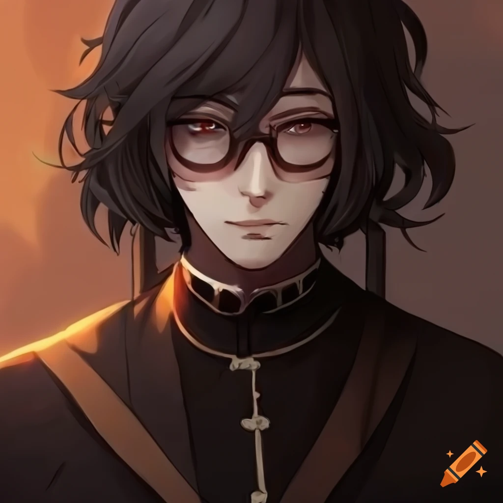 anime-style depiction of a mature male priest