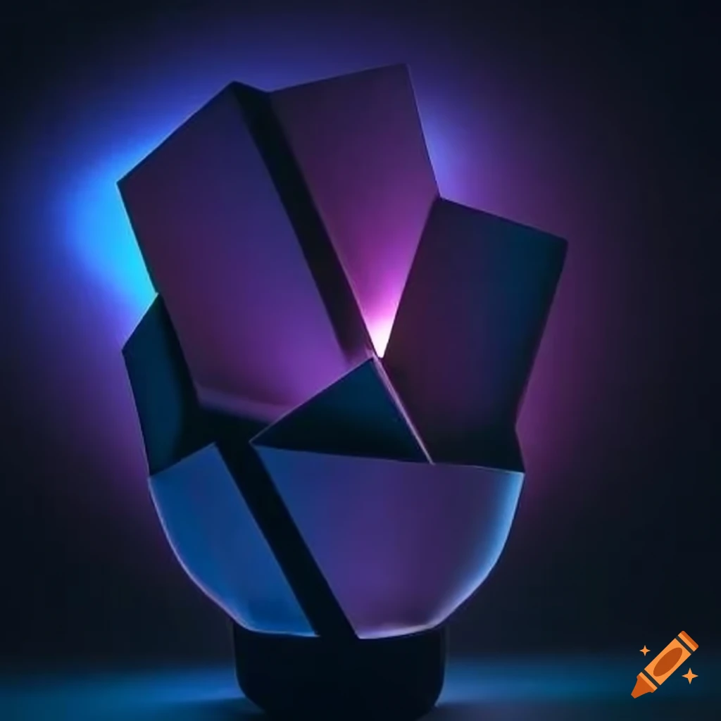 dramatic lighting on a cubist vase
