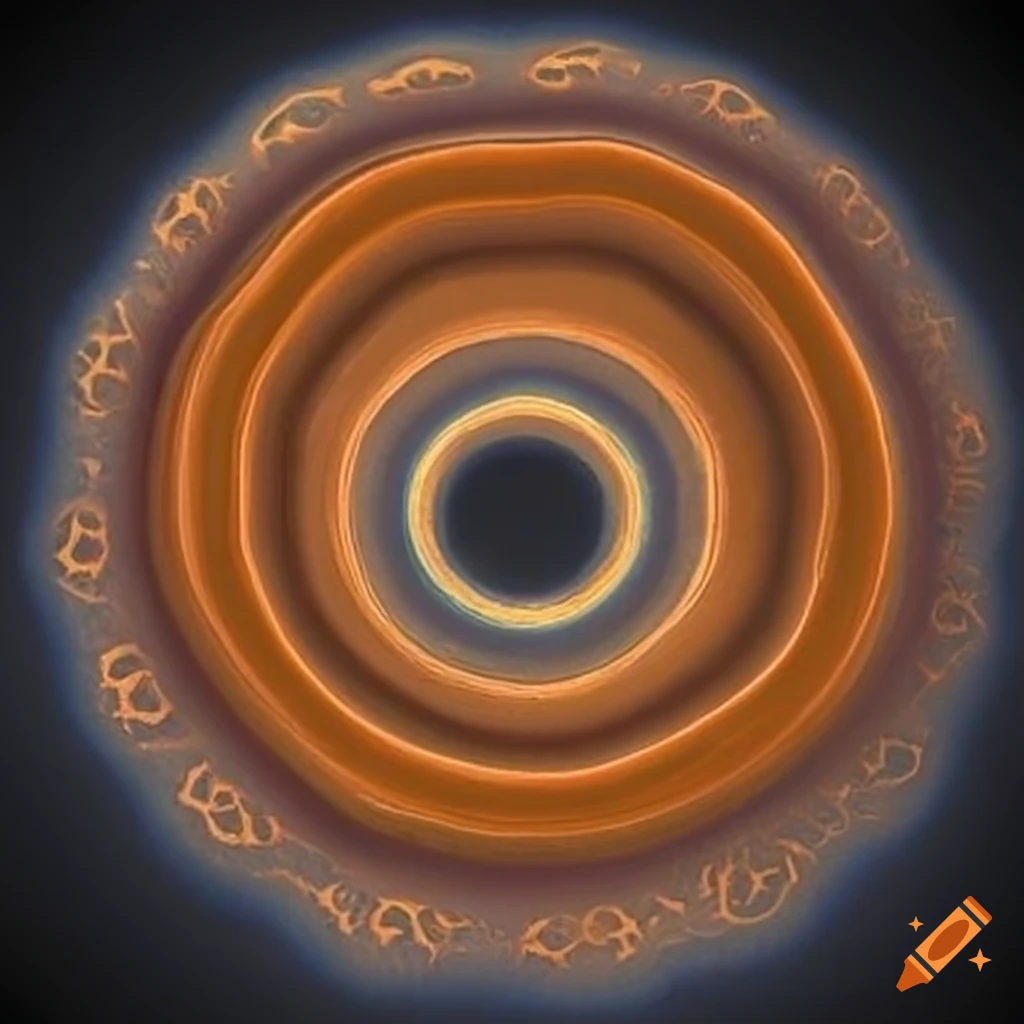 ochre ring with black background