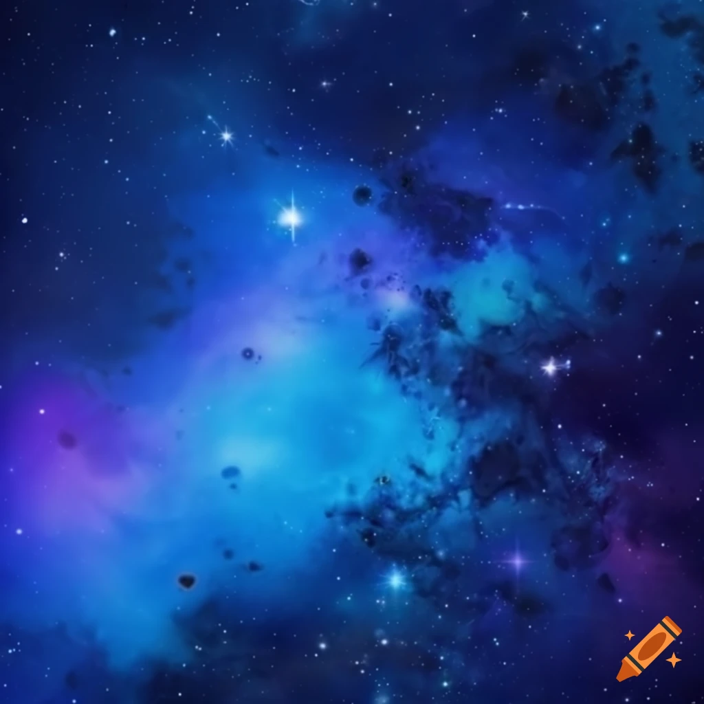 blue background with stars and galaxies