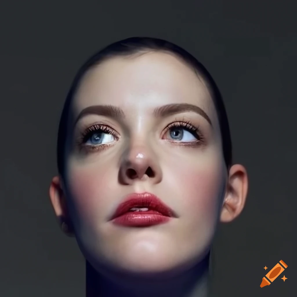 Close-up portrait of a stunning young woman on Craiyon