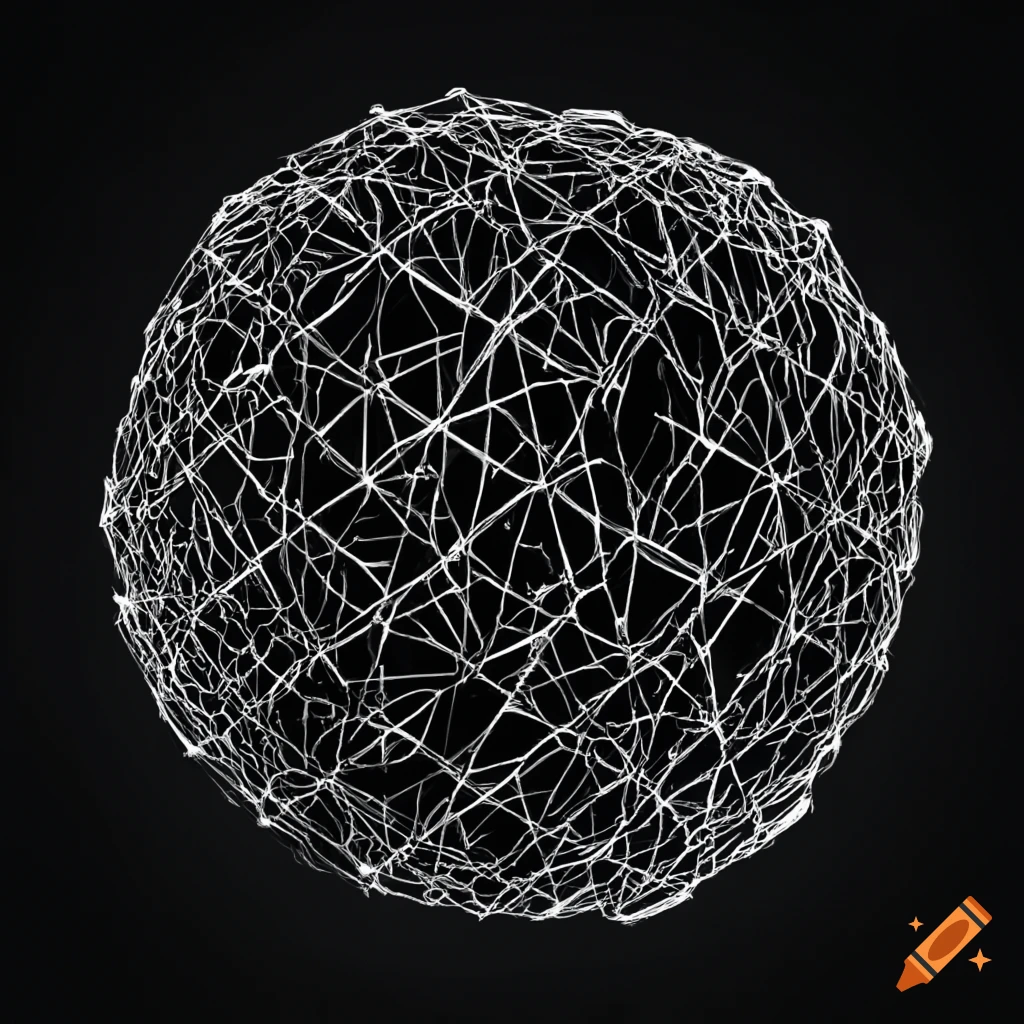 abstract black and white network graphic