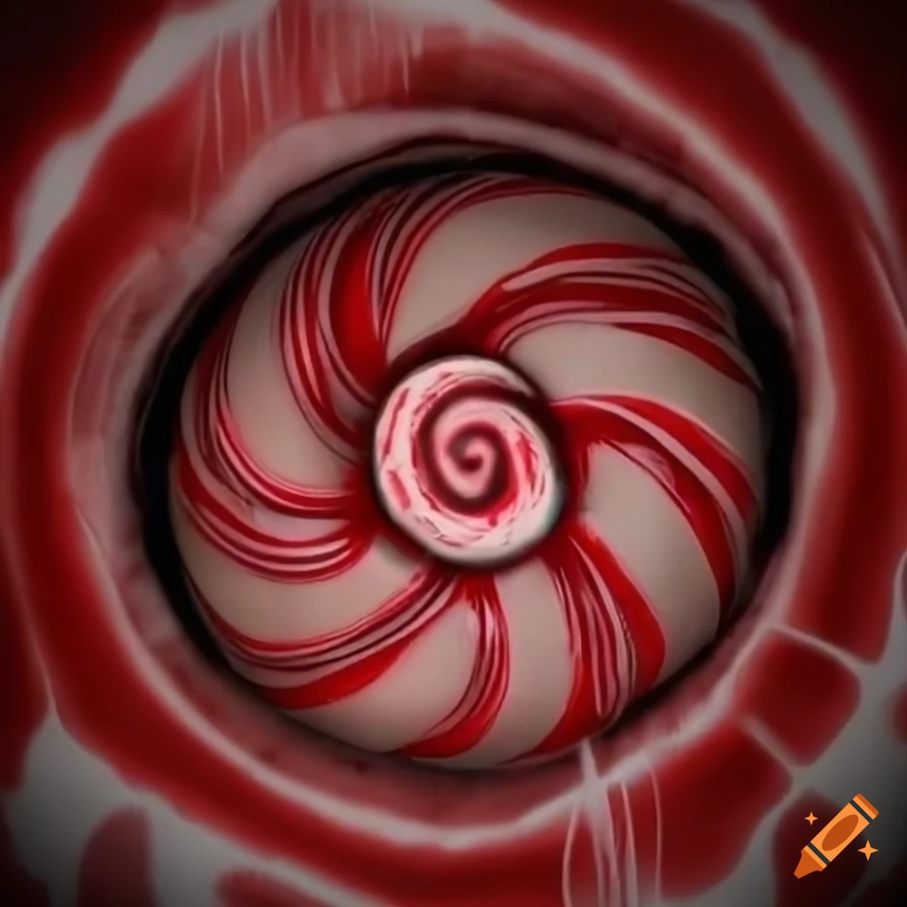 Photorealistic image of an evil possessed peppermint candy on Craiyon