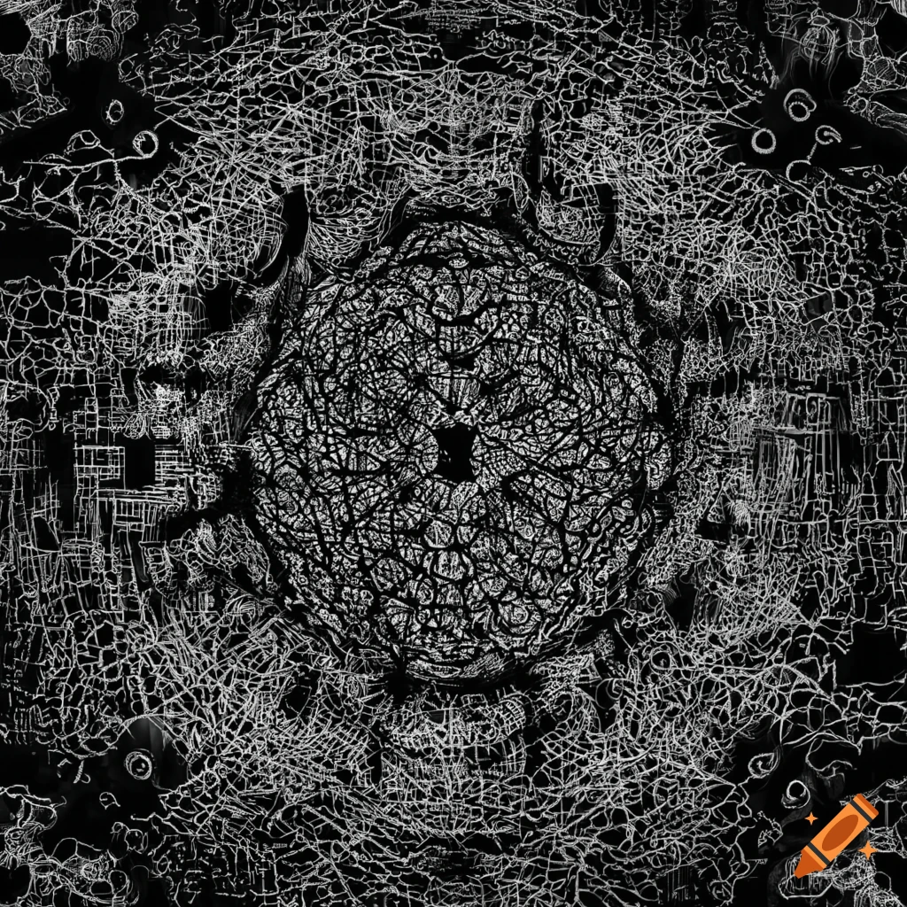 abstract black and white network graphic